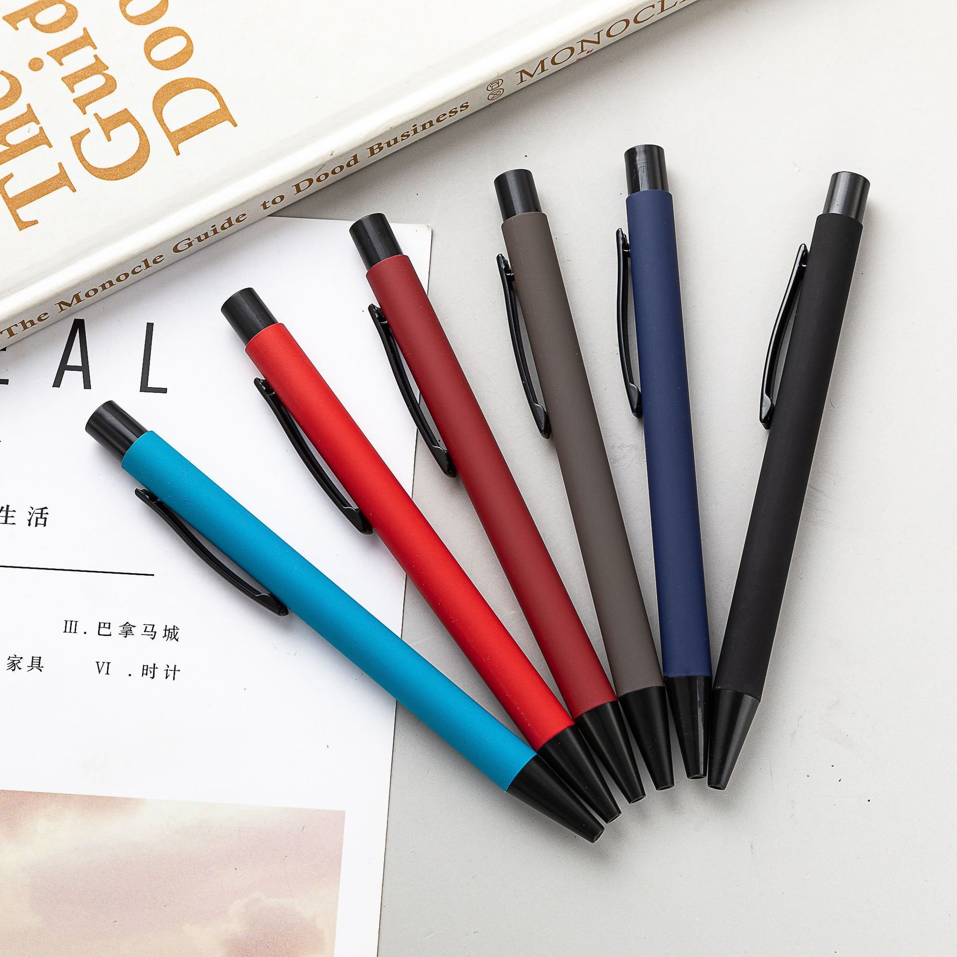 elegant design aluminum ballpoint pen custom logo metal pen for promotion