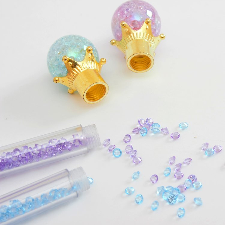 O&Q Factory price glitter colorful crystal Sand Luxury ballpoint pen 0.7mm with big crystal ball for children teenagers gift