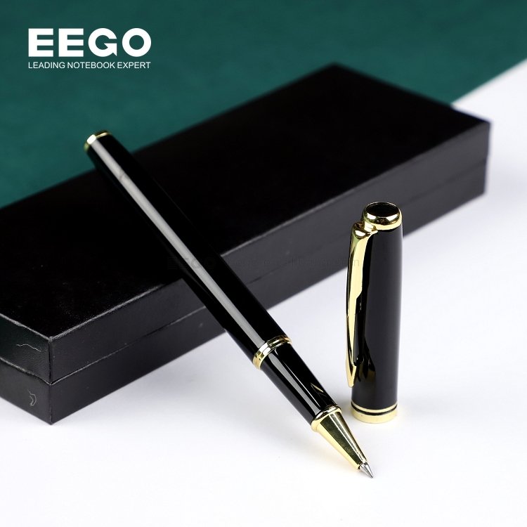 Wholesale Luxury Custom Logo Metallic Gift Ballpoint 0.5mm Pen Set Fairly Nice Black Metal Pens with box