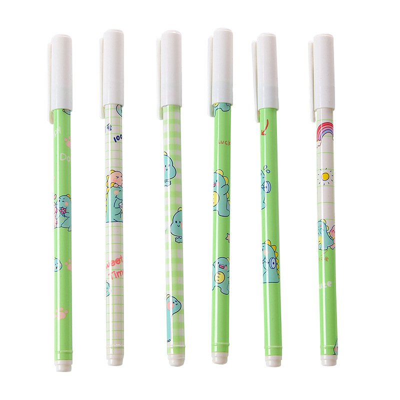 Cute Dinosaur Hat Pulling Student Gel Pen Creative Stationery Office Supplies Fun Flower Film Signature Pen