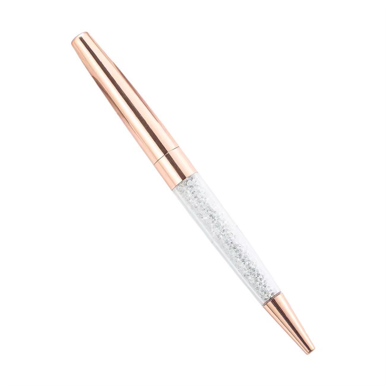 Novel Luxury Rose Gold Pen Wedding Bling Crystal Diamond Ball Point Pen with Logo 1.0mm Writing Metal Promotion Gift Pen