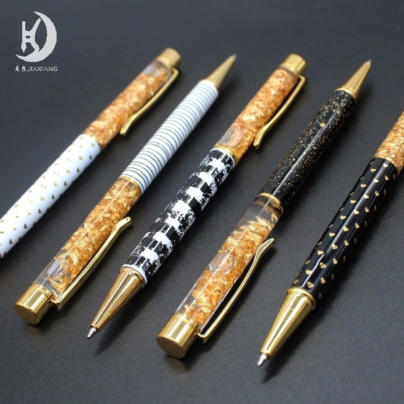 Wholesale Promotional gift custom logo brand name pens office school glitter writing ballpoint pen