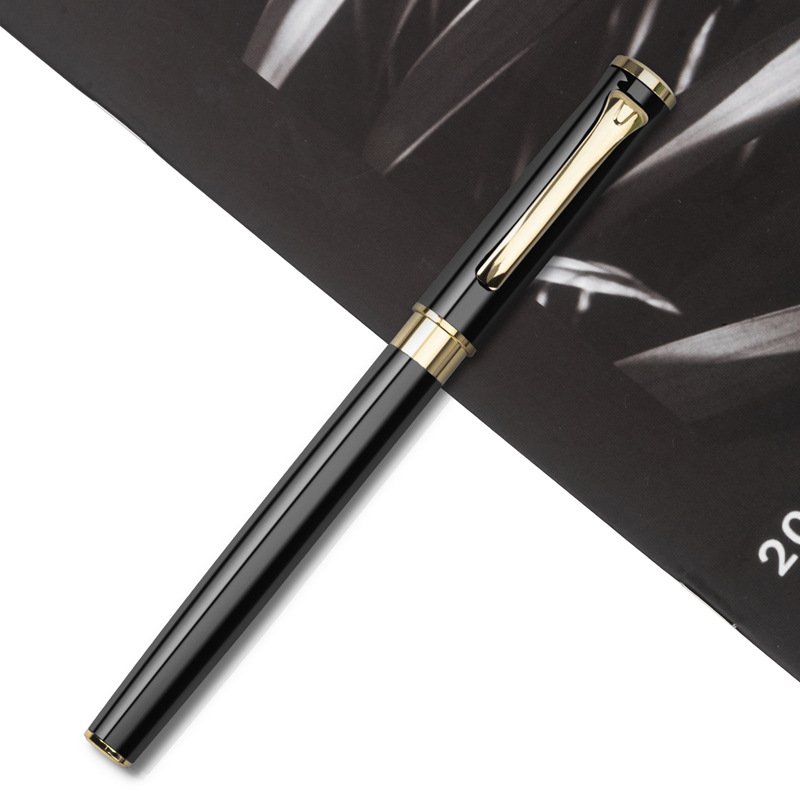 BECOL High End Luxury Business Gift Pen Heavy Metal Gold And Black Roller Ball Pen with Custom Logo for Office