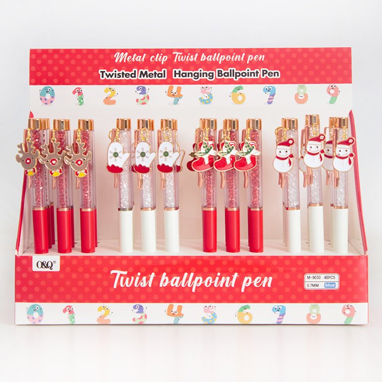 O&Q Be on hot sale creative ballpoint pen Christmas series have metal pendants for Christmas gifts school office