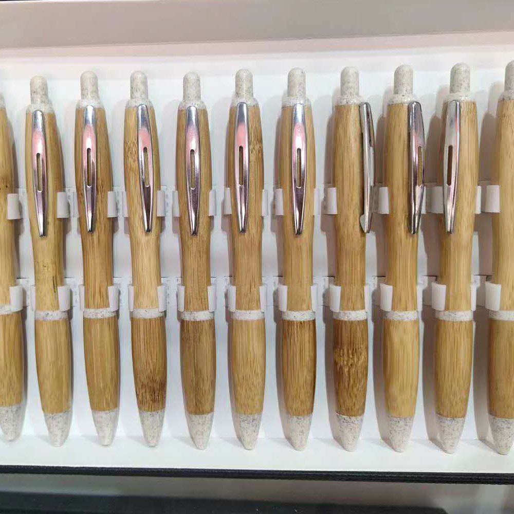 cheap wholesale ecologic eco friendly wood bamboo ball pens with custom logo