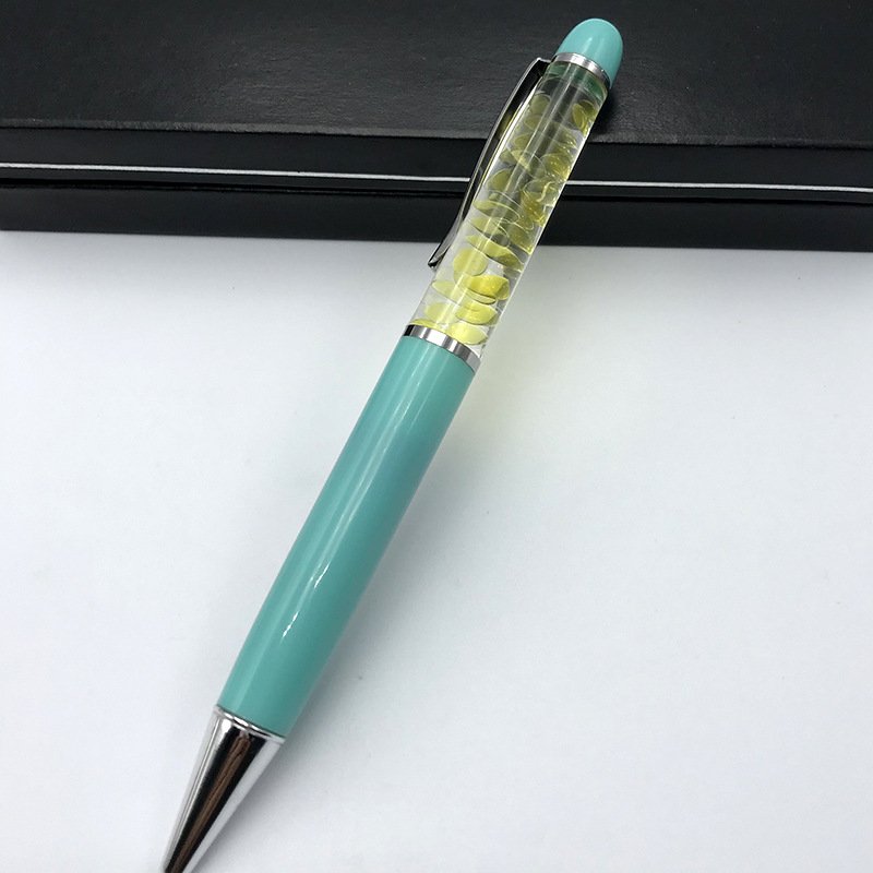 Custom Metal Floating Liquid Ballpoint Pens Fast Delivery Low MOQ 1.0mm Writing Width for Promotional Gifts
