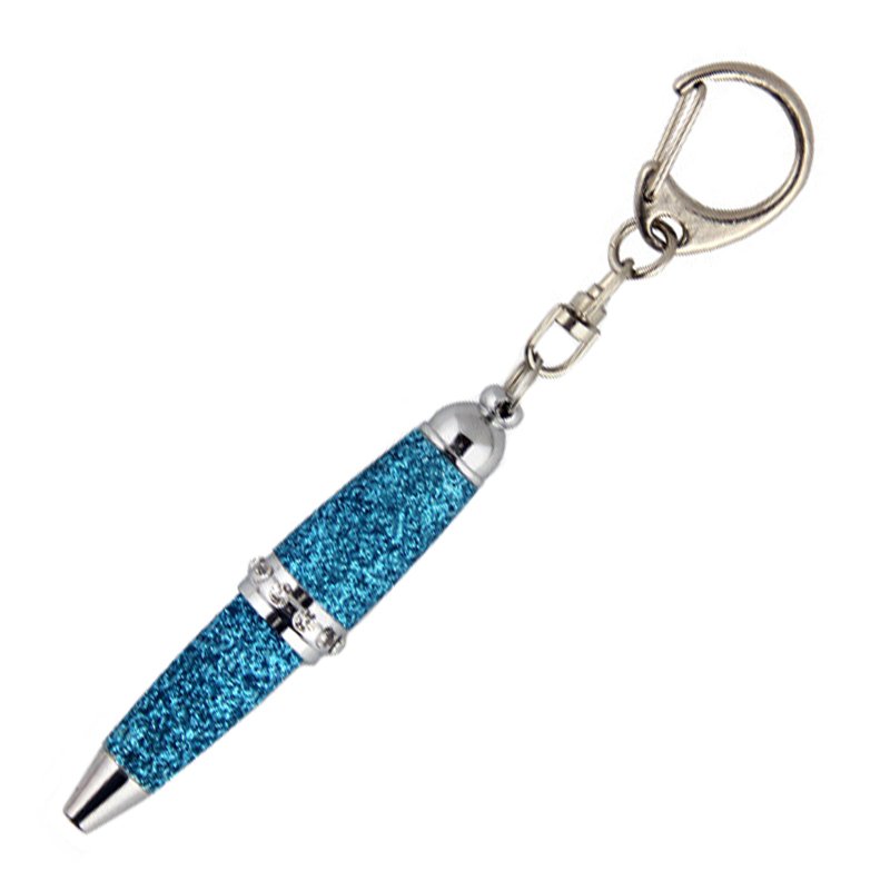 promotional multifunction mini metal keychain ball pen with diamond short ballpoint pen mini twist pocket pen