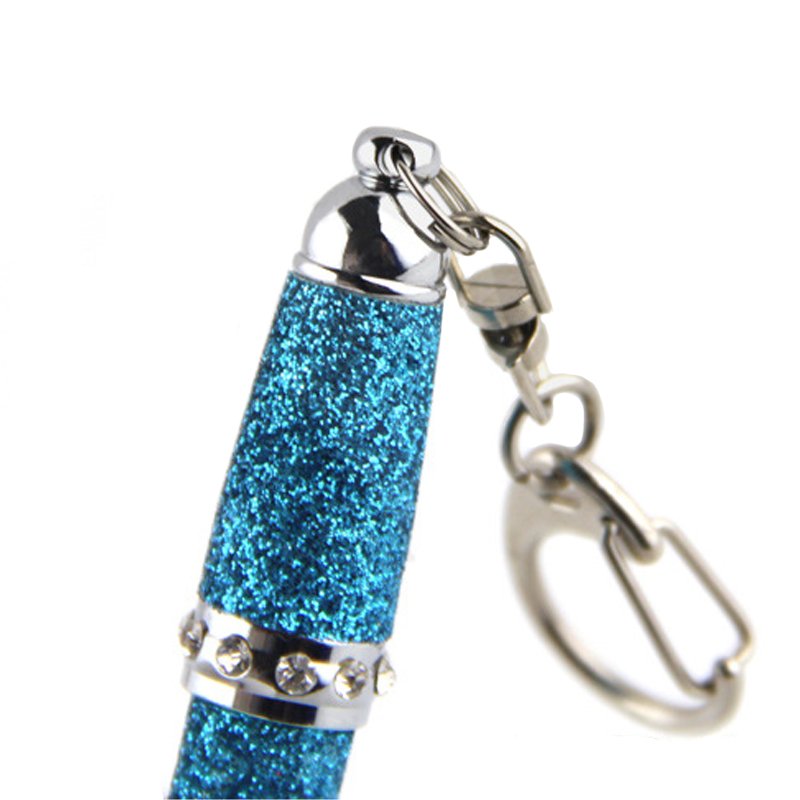 promotional multifunction mini metal keychain ball pen with diamond short ballpoint pen mini twist pocket pen