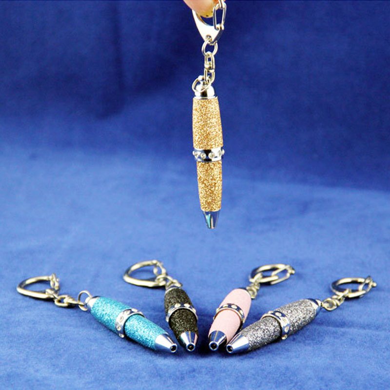 promotional multifunction mini metal keychain ball pen with diamond short ballpoint pen mini twist pocket pen