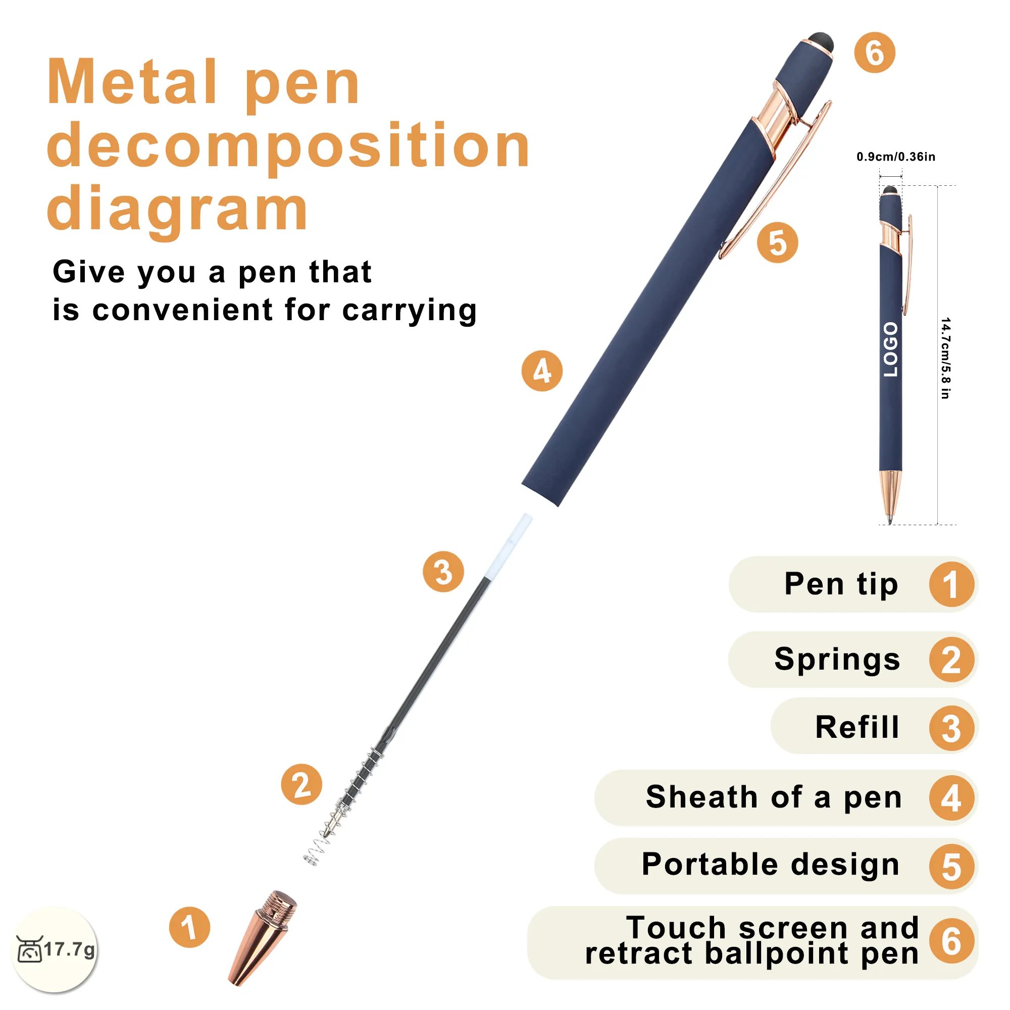 Luxury Stationery Branded Soft Rubber Metal Ballpoint Pen Custom Logo Printed Advertising Ball Point Metal Pen with Stylus