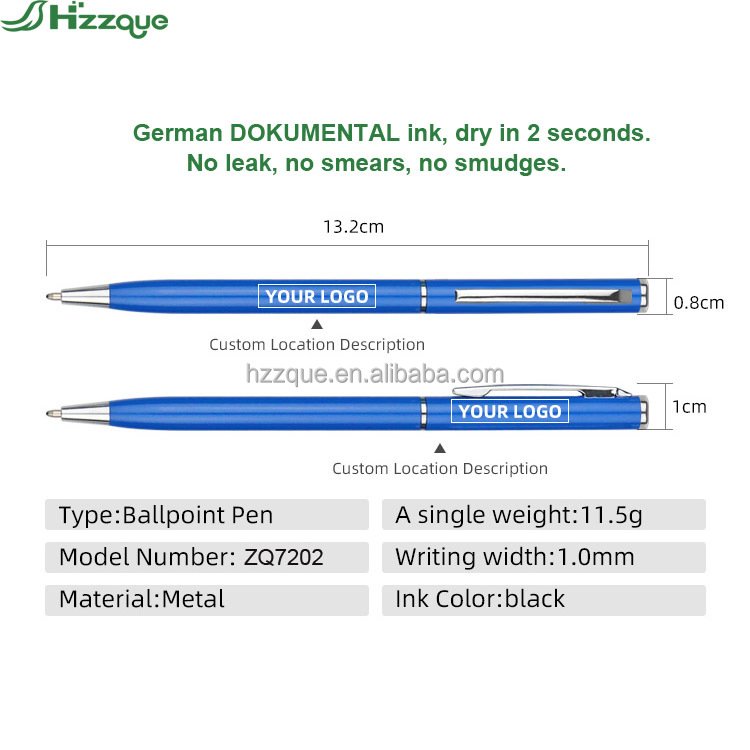 promotional advertising gifts metal ballpoint pens Customized logo metal slim body twist pen Laser engraved logo
