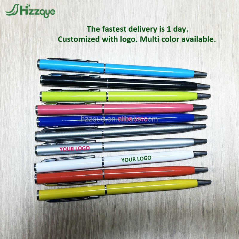 promotional advertising gifts metal ballpoint pens Customized logo metal slim body twist pen Laser engraved logo