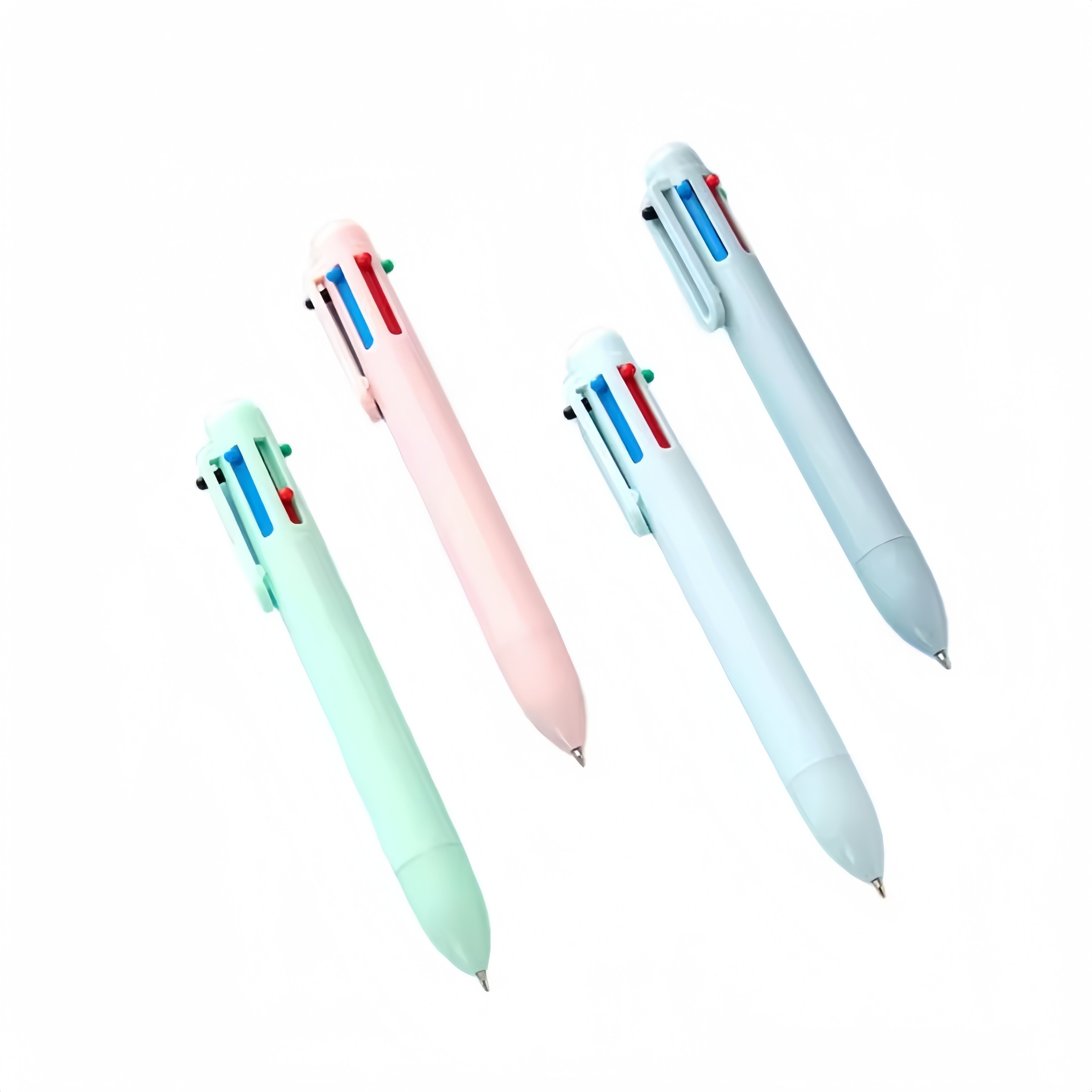 Customized Logo Multi-Color Pen Novelty Banner Sports Pen Six Vibrant Plastic Ballpoint Hotel Business Advertising Gifts