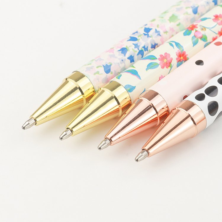 Boligrafo Luxury Heat Transfer Full Printing Metal Pen With Custom Logo Colorful Floral Pattern Gift Ballpoint Pen