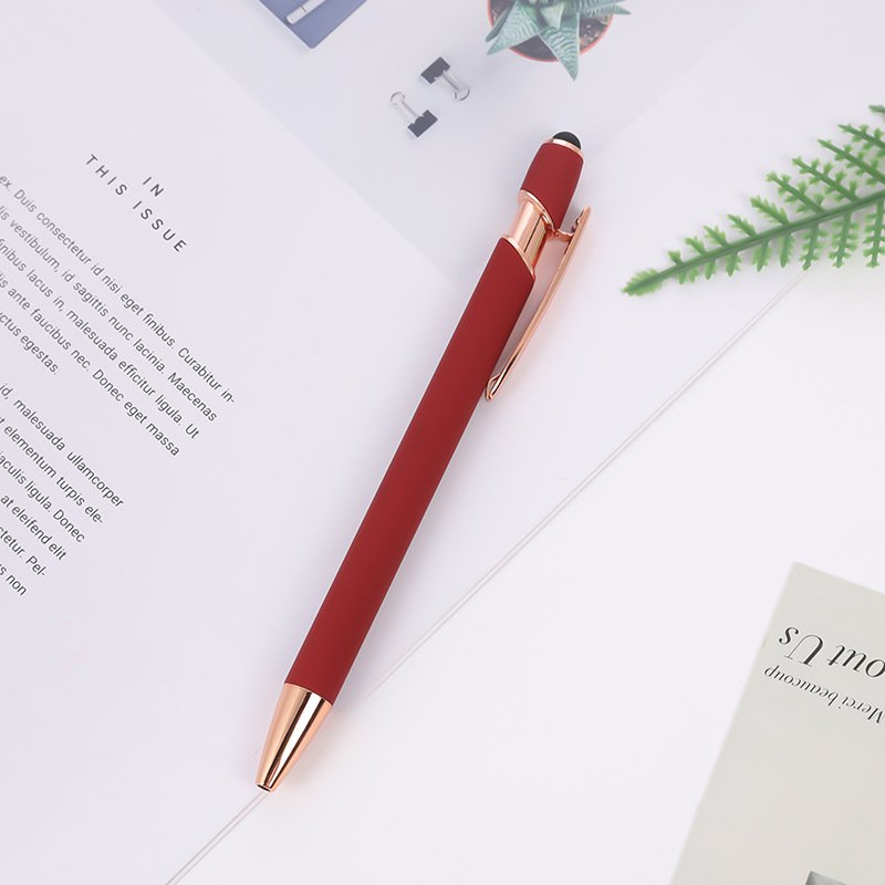 TL718 Customizable Logo Stylus Pen Printed Printing Brand Stylus Soft Touch Metal Ballpoint Pen Promotion Pens with Custom Logo