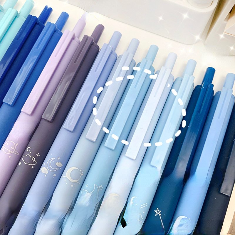 New classic school student gel pen Macron plastic kids writing gel pen stationery supplies customize 0.5mm ballpoint 5pcs/box