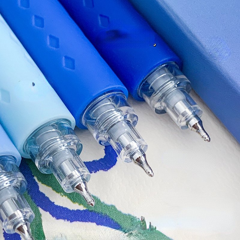 New classic school student gel pen Macron plastic kids writing gel pen stationery supplies customize 0.5mm ballpoint 5pcs/box