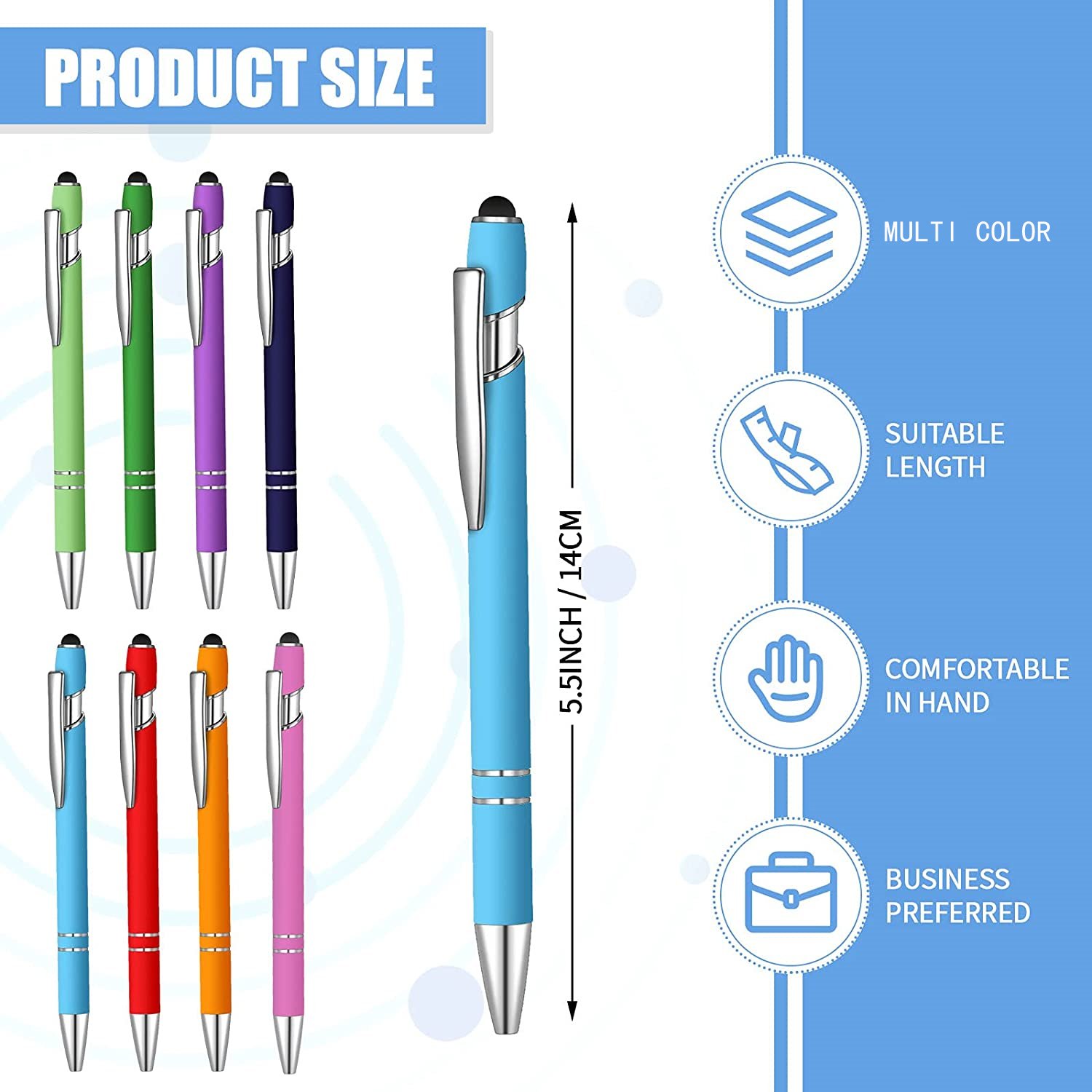 Hot Selling Promotional New Multifunction Ball Stylus Soft Touch Screen Pen 2 In 1 With Custom Logo Metal Ballpoint Pens