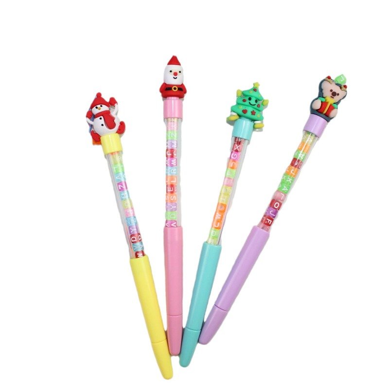 School Stationery Ballpoint Pen Christmas Series Children's Toys Puzzle Handmade Beaded Dice Pen with Rope Beads Neutral Pen
