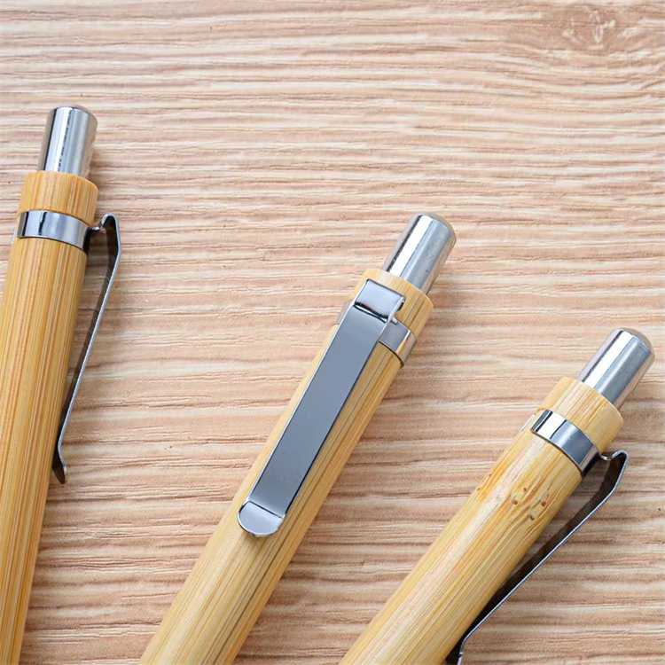 Wholesale Eco Friendly Bamboo Ballpoint Pen with Custom Logo High Quality Recycled Promotional Bamboo Ball Pens