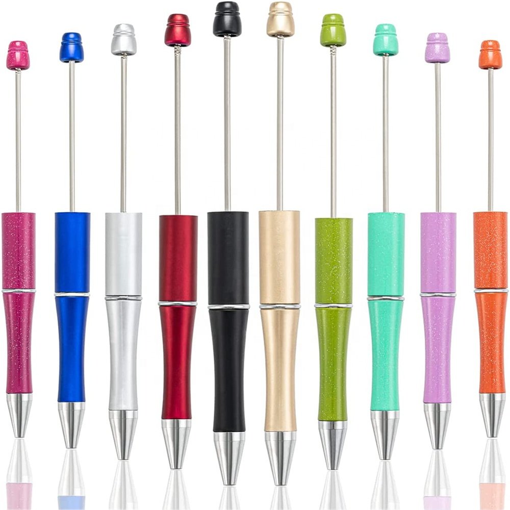 Wholesale DIY Bead Plastic Ballpoint Pen School Office Writing Supplies Stationery Wedding Gift Beaded Pens
