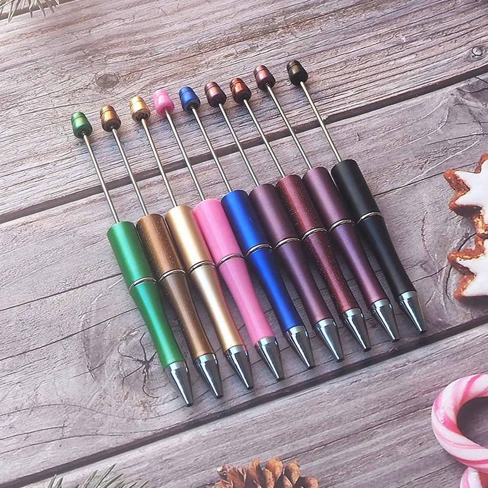 Wholesale DIY Bead Plastic Ballpoint Pen School Office Writing Supplies Stationery Wedding Gift Beaded Pens