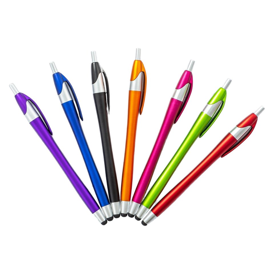 Wholesale Custom Logo Ballpoint Pens Promotional Plastic Stylus Touch Screen Canetas with Ball Mechanism Available Customization