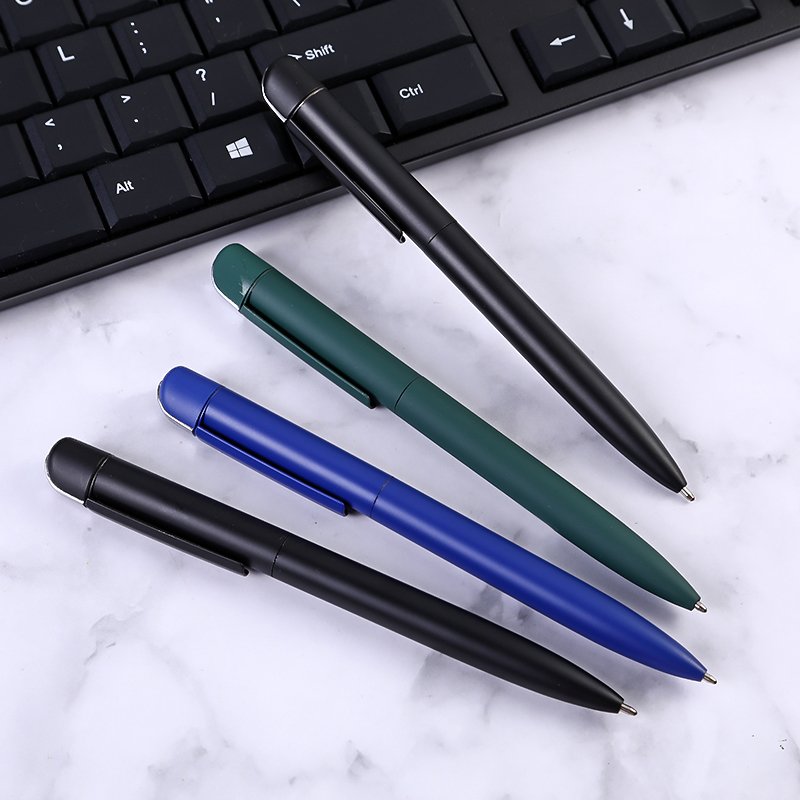 Custom promotional promotion high quality metal ballpoint invisible green pen with print logo