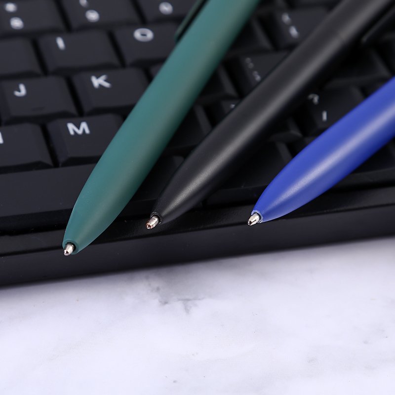 Custom promotional promotion high quality metal ballpoint invisible green pen with print logo