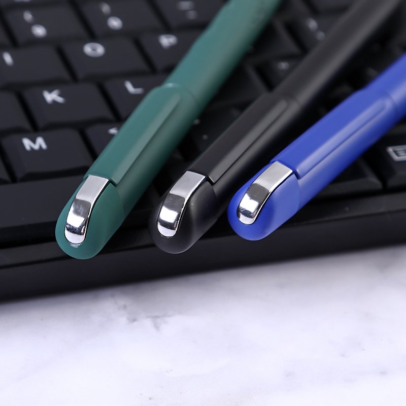 Custom promotional promotion high quality metal ballpoint invisible green pen with print logo