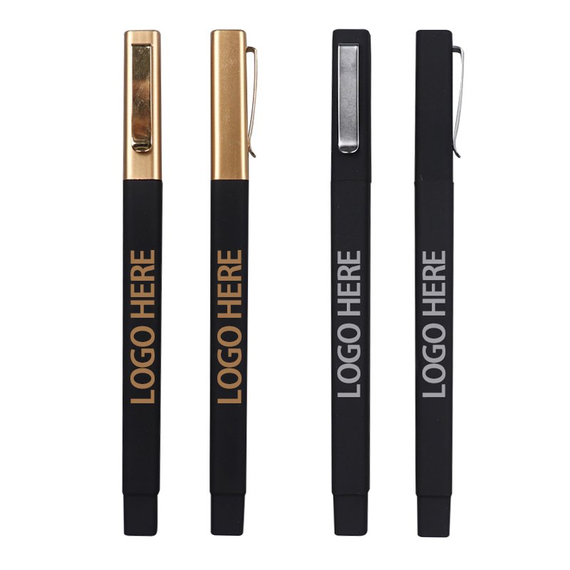 luxury gold clip rubber square hotel ball pen with custom logo ballpoint pen stylo promotional pens
