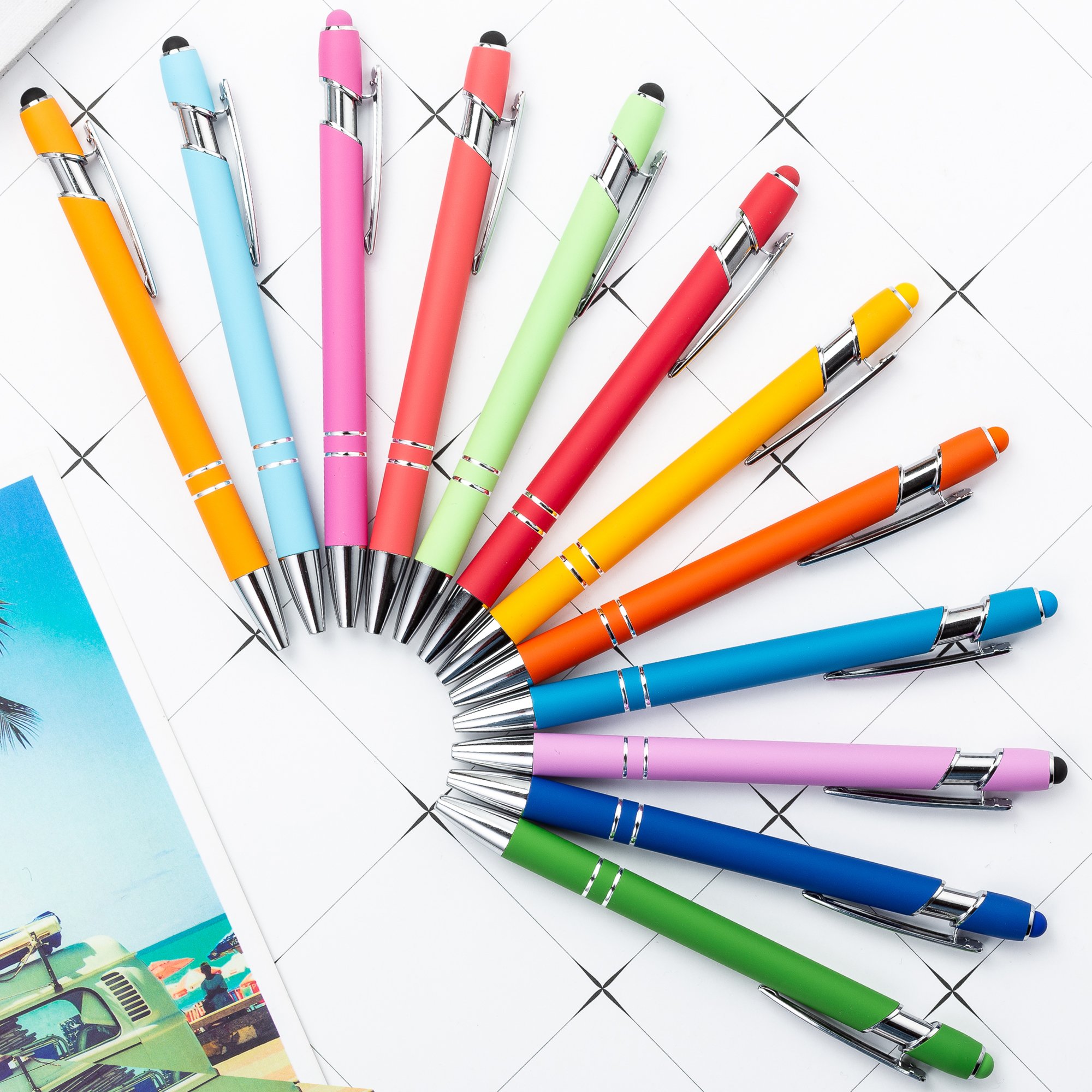 Promotional universal capacitive smart touch pens soft Ballpoint Metal Aluminium 2 In 1 Touch Screen Stylus Pen Customized Logo