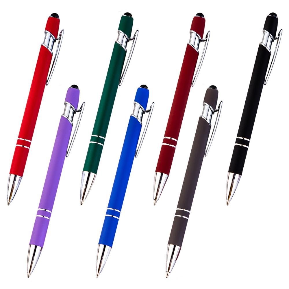 Promotional universal capacitive smart touch pens soft Ballpoint Metal Aluminium 2 In 1 Touch Screen Stylus Pen Customized Logo