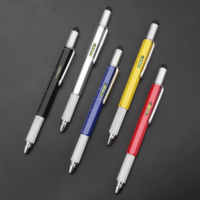 New One Tool Ballpoint Pen Stylus Pen Screwdriver Ruler Spirit Level Multifunction Metal Ballpoint Pen With Custom Logo