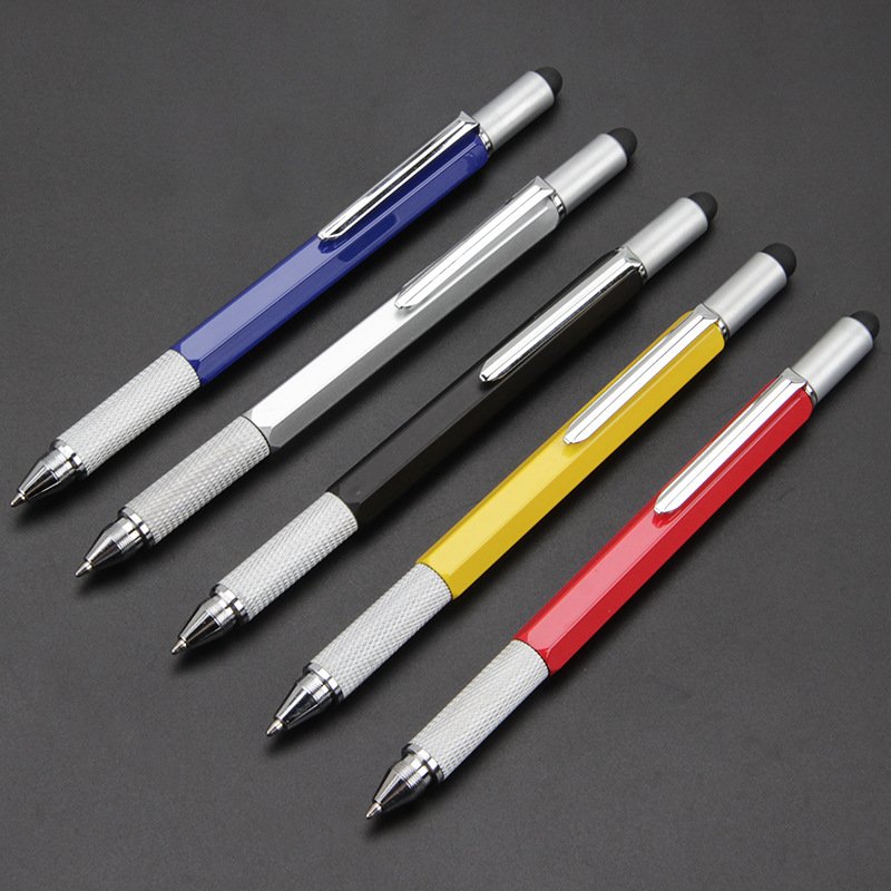 New One Tool Ballpoint Pen Stylus Pen Screwdriver Ruler Spirit Level Multifunction Metal Ballpoint Pen With Custom Logo