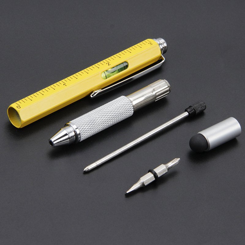 New One Tool Ballpoint Pen Stylus Pen Screwdriver Ruler Spirit Level Multifunction Metal Ballpoint Pen With Custom Logo