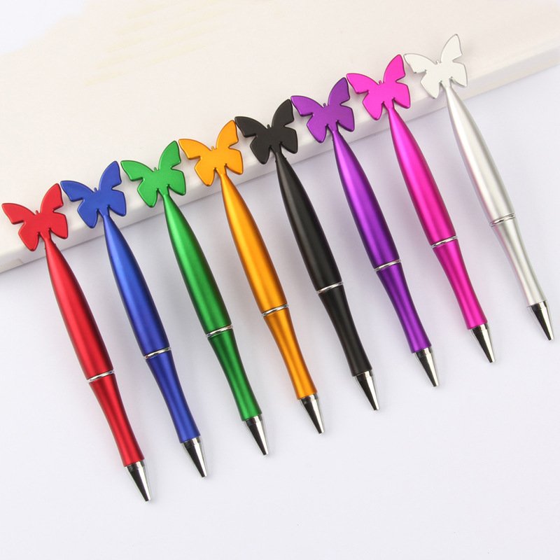 Popular promotion ball pen custom cheap butterfly star flower heart shape cute plastic ballpoint pen with print logo kids