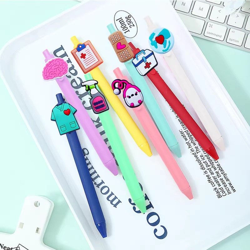 Stationery hot sale nurse pen simple solid color creative soft cartoon ballpoint pen cute medical pen