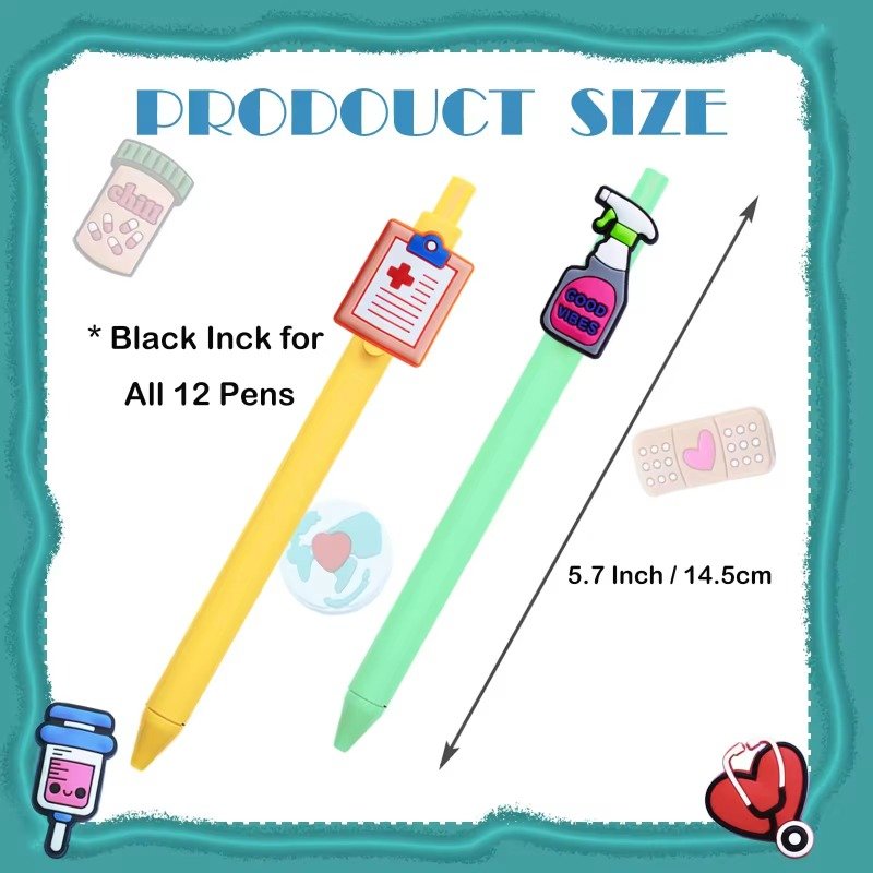 Stationery hot sale nurse pen simple solid color creative soft cartoon ballpoint pen cute medical pen