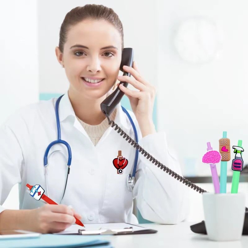 Stationery hot sale nurse pen simple solid color creative soft cartoon ballpoint pen cute medical pen
