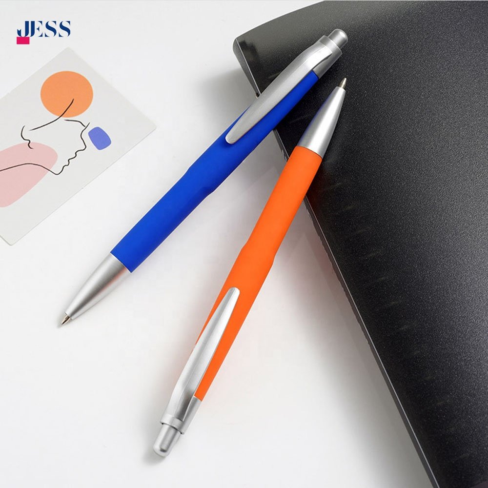 Soft Touch Matte Rubber Coated Cheap Click Plastic Ball Pen with Logo for Hotel