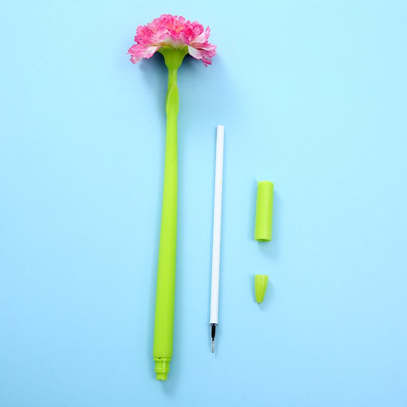 Stationery plant flower soft silicone 0.5mm gel pen carnation ballpoint pen for classmate gift school supplies