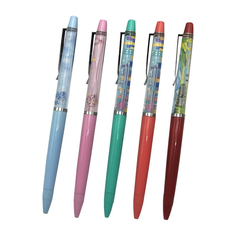 Customizable ABS Plastic 2D PVC Floater Aqua Floating Liquid Ballpoint Pen Factory's Brand Logo Pen for Promotional Gifts