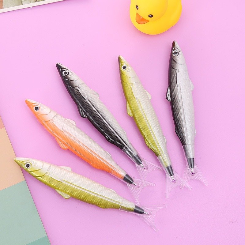New funny salted fish shaped ballpoint pen 0.5mm simulation fish slacking pen marine animal student learning supplies