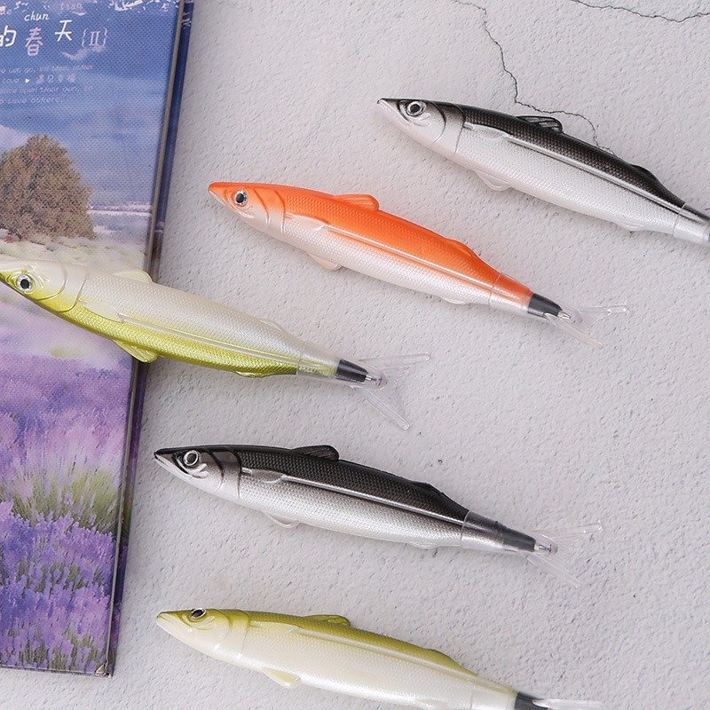 New funny salted fish shaped ballpoint pen 0.5mm simulation fish slacking pen marine animal student learning supplies