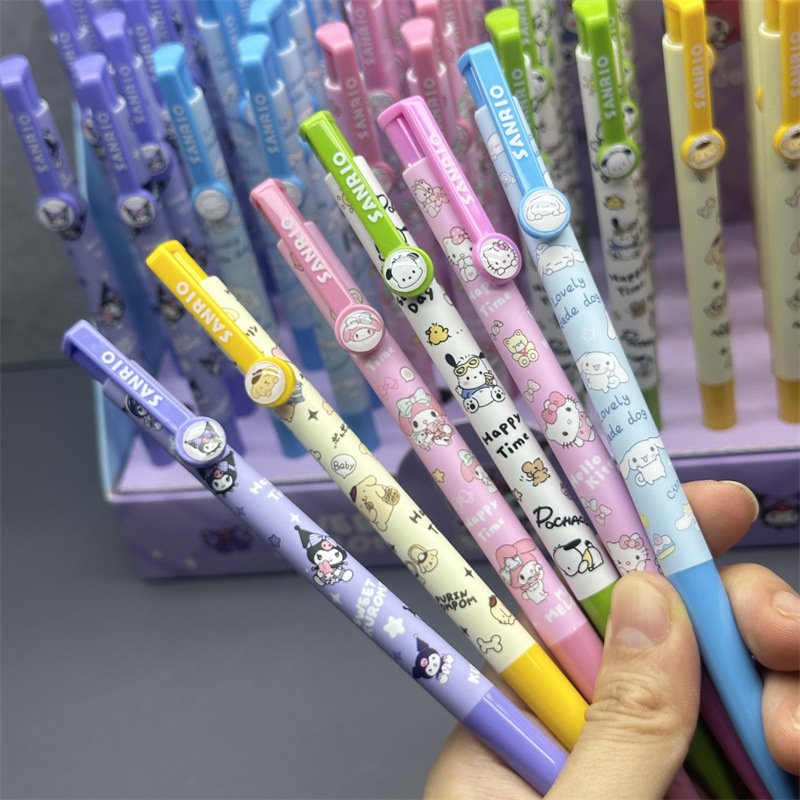 Student Stationery Kuromi pressing pen, 0.5mm Melody Ballpoint pen, 60pcs/box KT press ballpoint pen