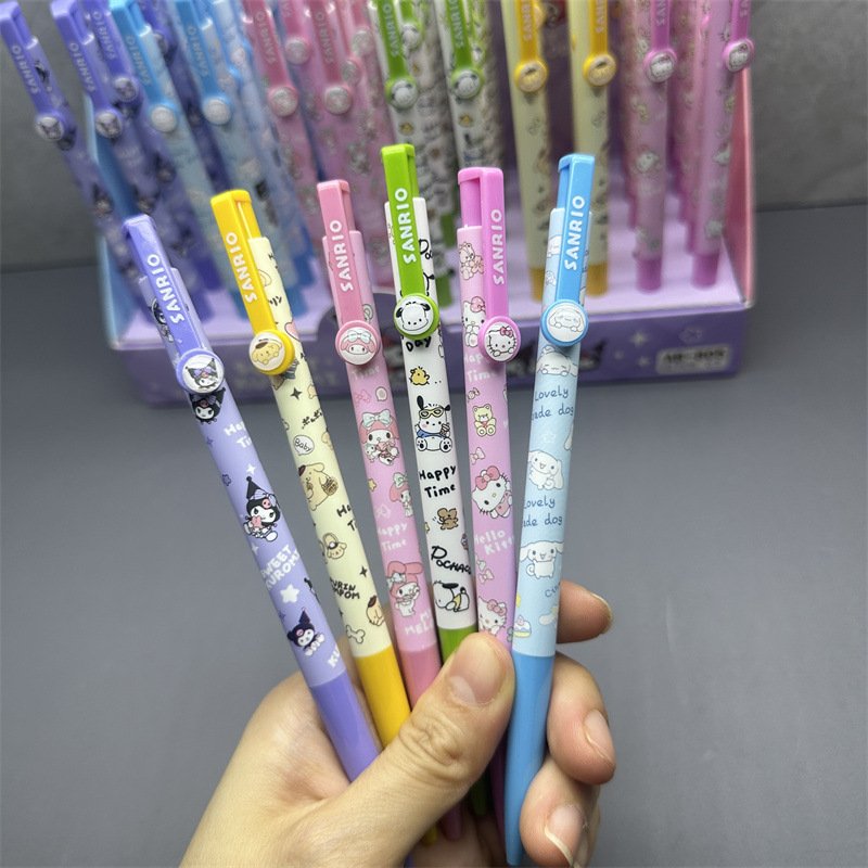 Student Stationery Kuromi pressing pen, 0.5mm Melody Ballpoint pen, 60pcs/box KT press ballpoint pen