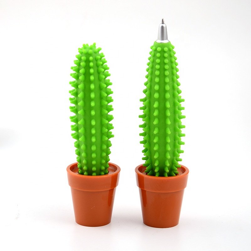 Wholesale school novelty 3D shape funny plastic creative cute cactus shape pens
