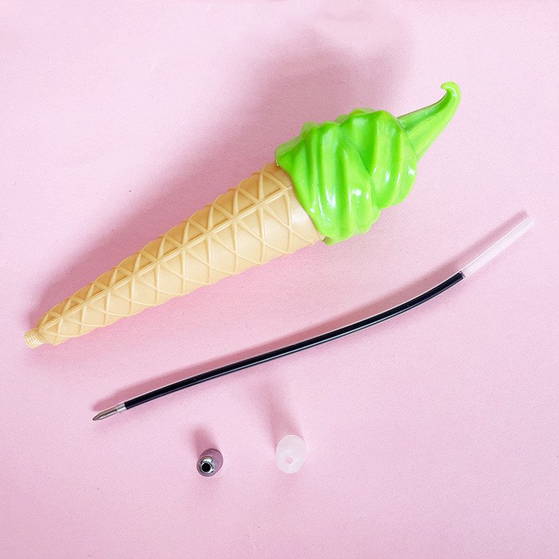 Manufacturer Wholesale Cute Creative Ice Cream Shape Ballpoint Pen Children Gift Black Ink Plastic Ball Pen