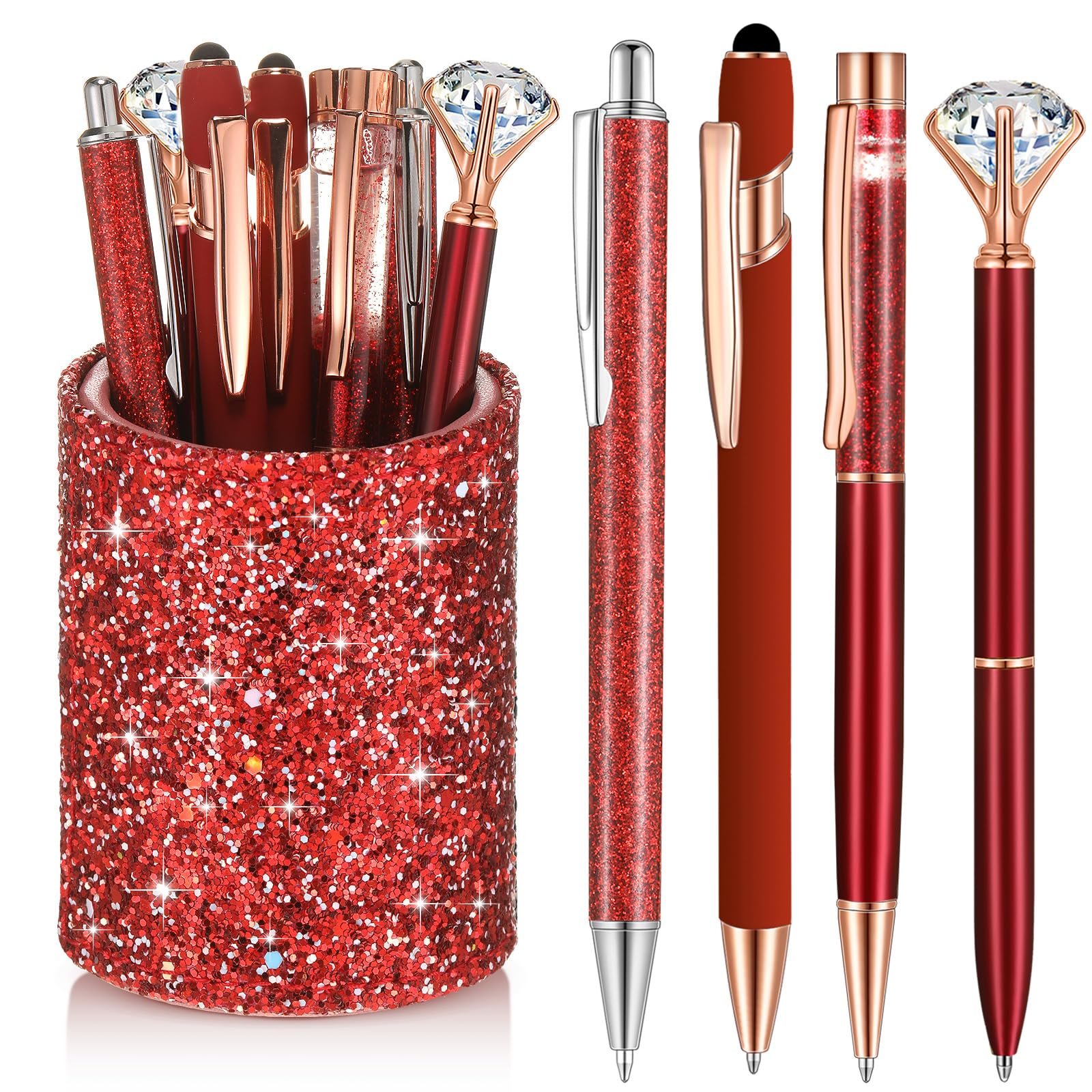 Luxury Crystal Crown Style Metal cute Ballpoint Pen with custom logo Large Crystal Diamond Pen